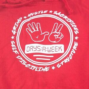 7 Days a Week Grind Hustle Hoodie Red Smart Blanks Motivational Streetwear